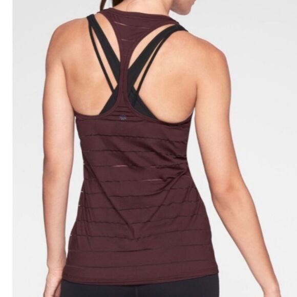 Athleta Purple Plum Mesh High Racerback Chi Tank Top Size XSmall - Picture 1 of 5